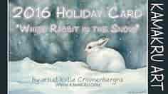 Watercolor Painting "White Rabbit in the Snow"