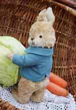 Image result for Peter Rabbit Teddy Bear. Size: 150 x 217. Source: storiesoldtoys.tedsby.com