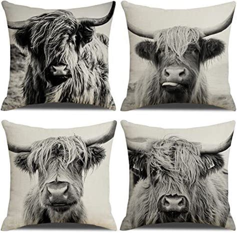 4TH Emotion Cow Print Throw Pillow Cover