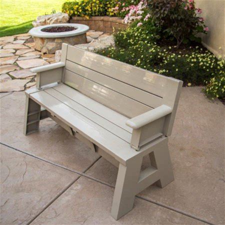 Sunnydaze 2-in-1 Outdoor Convertible Bench and Picnic Table