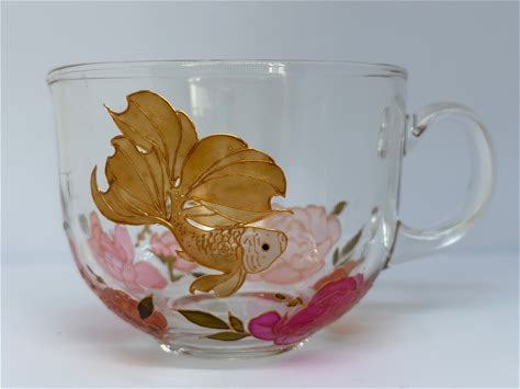 Fish Print Glass Tea Mug