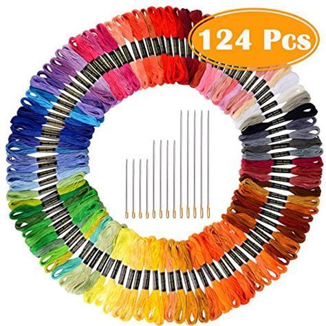 Paxcoo 124 Skeins Embroidery Floss with Organizer Box
