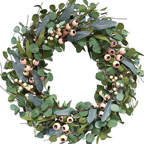 Faux Eucalyptus and White Berry Wreath