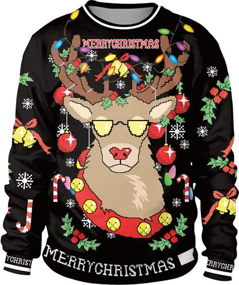uideazone Unisex 3D Printed Ugly Christmas Sweater