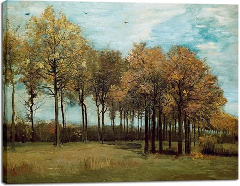 Wieco Art Autumn Forest Canvas Print