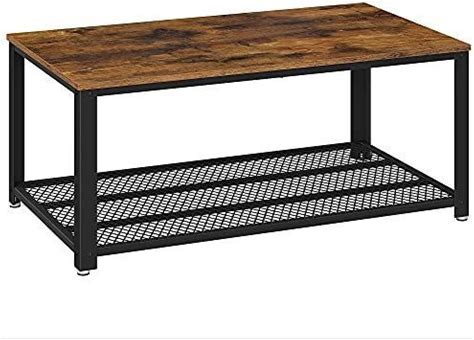 VASAGLE Industrial Coffee Table with Storage Shelf