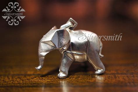 Boma Jewelry Sterling Silver Origami Elephant Pendant