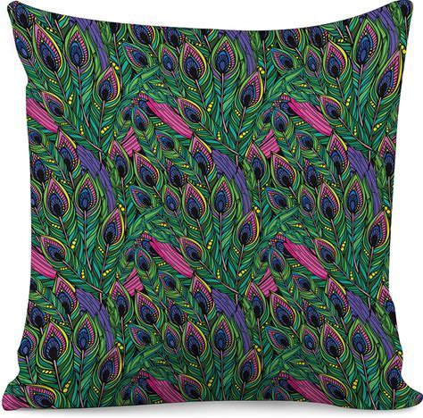 Musesh Peacock Feather Print Pillow Cover