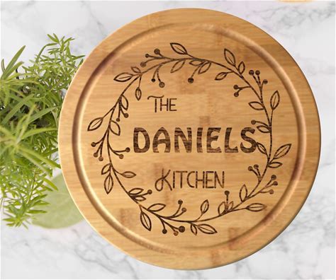 Personalized Round Wood Cutting Board by Amazon