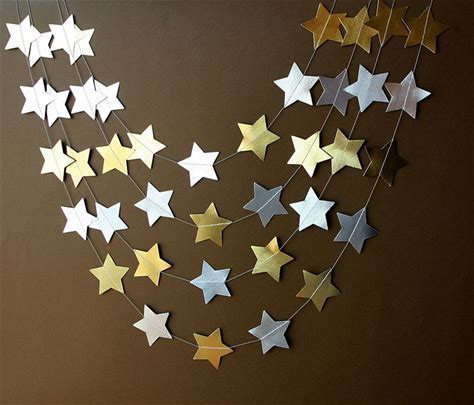 Gold and Silver Star Garland